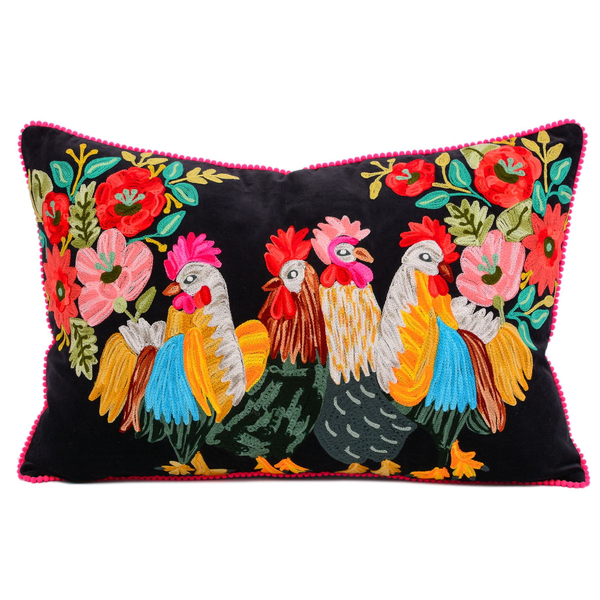 18 Leghorn Rooster Bird Decorative Square Throw Pillows, Set of 4 - Accent  Pillow - Wild Wings