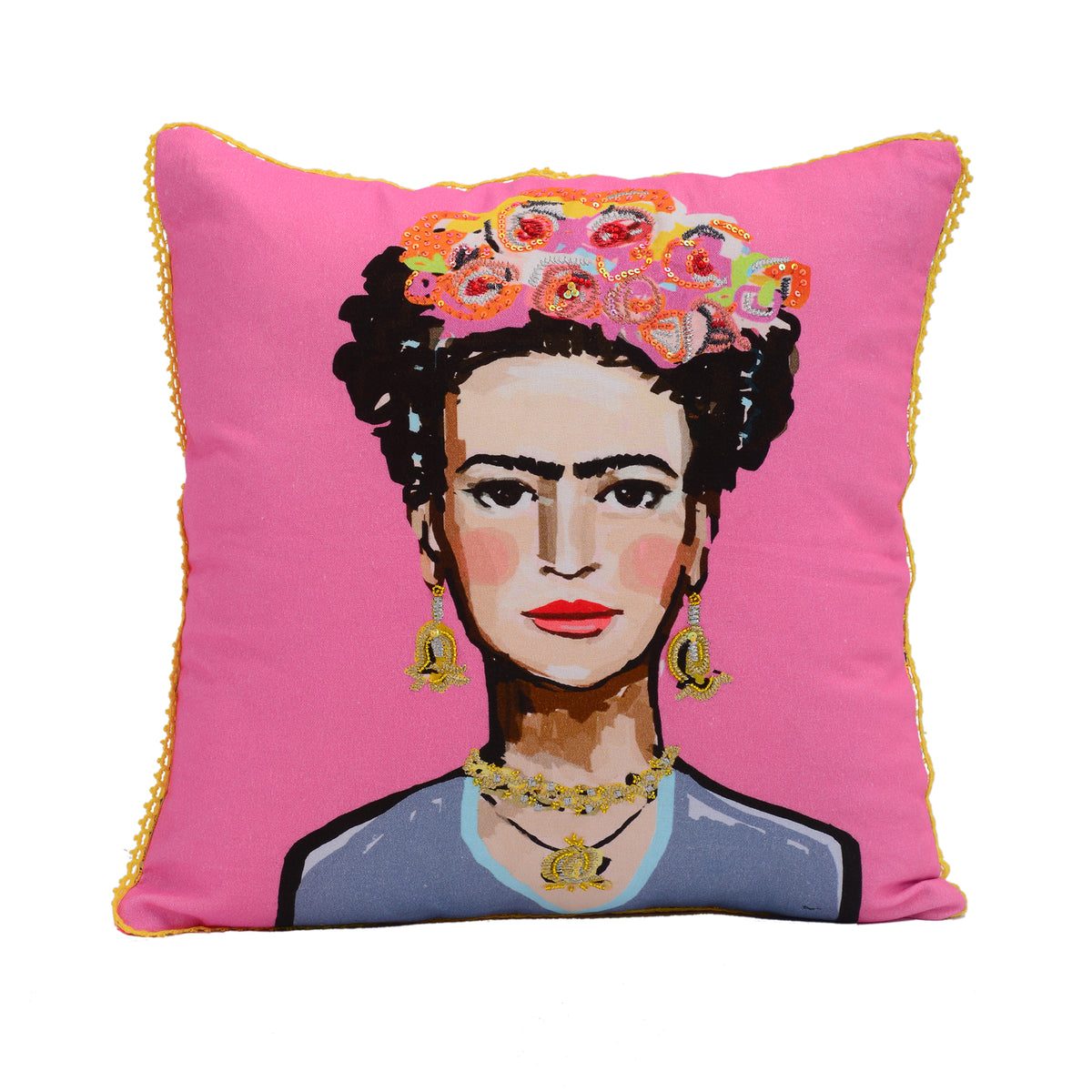 Celebrate "Frida" Hand Embellished Pillow Karma Living Shop