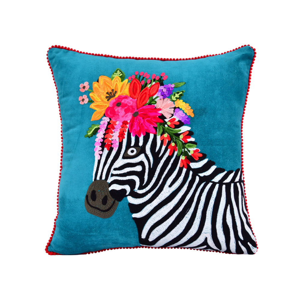 Buy Zebra Fabric Cushion Cover 12 X 18 Inches Set of 5 Online